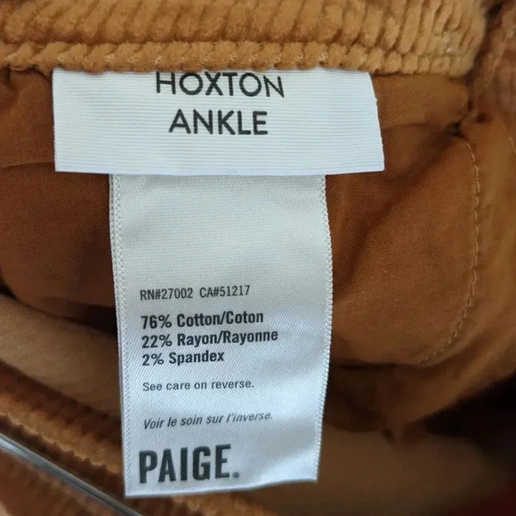 Paige Hoxton Ankle Skinny Corduroy Pants Marigold Anthropologie Exclusive - Picture 11 of 13